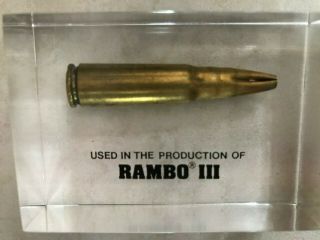 Rambo Iii Prop Bullet,  In Production.  Encased In Lucite.
