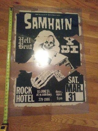 Vtg Samhain Poster Danzig Misfits Vinyl Band Tour Shirt Record Kbd Punk Hardcore