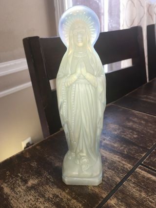 Sabino Opalescent Art Glass Madonna Virgin Mary 8” Inches Tall Made In France