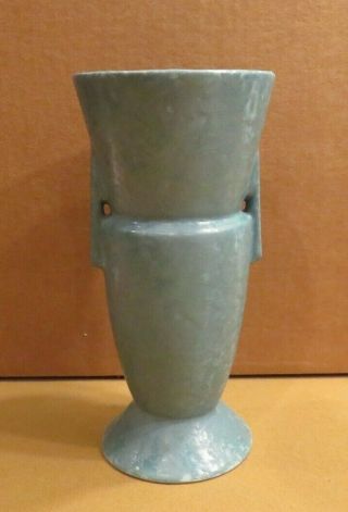 Roseville Pottery Carnelian Ii 439 - 9 " Art Deco Futura Vase Blue Green Glaze