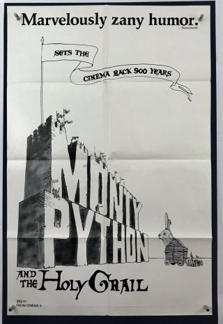 Monty Python Holy Grail Movie Poster (fine) One Sheet 1975 Comedy 4125
