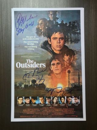 The Outsiders Signed 12x18 Photo Poster Macchio,  Howell & Lowe 1