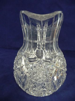 ANTIQUE SIGNED HAWKES AMERICAN BRILLIANT CUT GLASS PITCHER 4