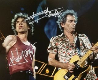 Mick Jagger Keith Richards Stones Hand Signed Autograph 8 X 10 Photo W/