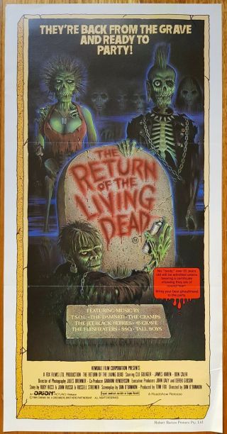 Return Of The Living Dead Daybill Movie Poster