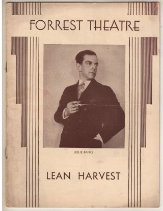 Leslie Banks " Lean Harvest " Broadway Playbill 1931 Nigel Bruce