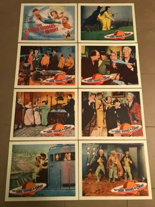 Lobby Card Set (8) 11x14: The Three Stooges In Orbit (1962)