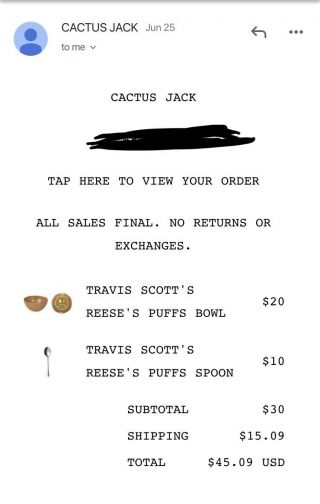Travis Scott Reese’s Puff Bowl And Spoon Set Confirmed Order Cactus Jack 4
