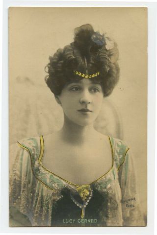C 1903 French Actress Lucy Gerard Photo Postcard