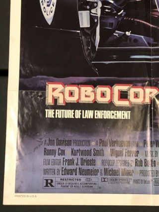ROBOCOP One Sheet SS/Folded Movie Poster - 1987 2