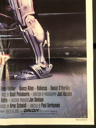 ROBOCOP One Sheet SS/Folded Movie Poster - 1987 7