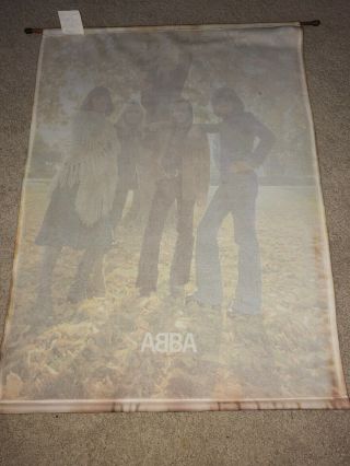 ABBA Australian 1976 Wall Hanging Scroll Tour Reg Grundy Promotions Mega Rare EX 4