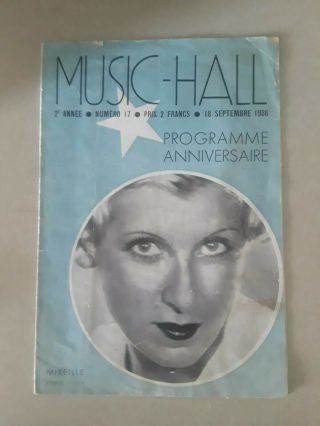 Vintage Music Hall Program Anniversarie Programme Paris 1936