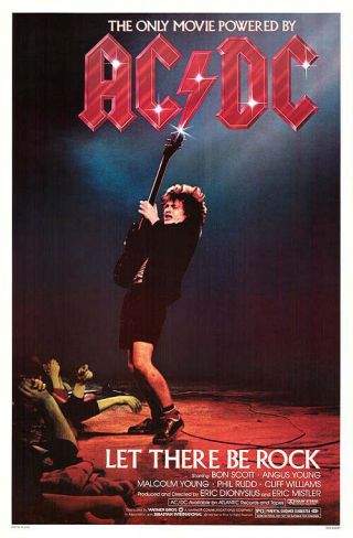 Ac/dc Let There Be Rock (1982) Movie Poster,  Ss,  Nm,  Rolled