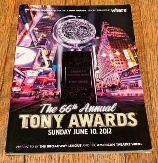 2012 Official Tony Awards Program/ Playbill Neil Patrick Harris Host - 120 Pages