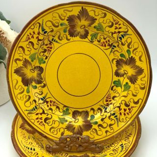 Rare Antique English Yellow - Glaze " Canary " Staffordshire Pottery Plate C1820