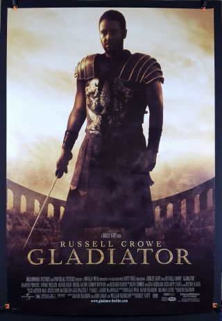 Gladiator 2000 Movie Poster 27x40 Rolled,  Double - Sided