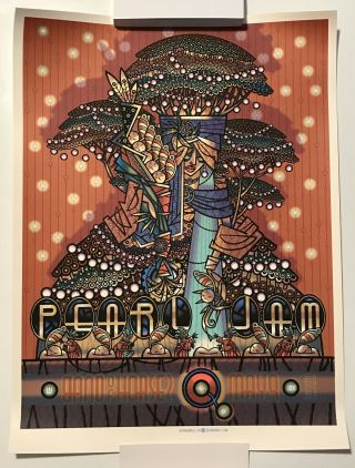 Pearl Jam 2010 Concert Poster Cleveland Ohio Guy Burwell Rare Screen Print