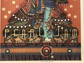 Pearl Jam 2010 Concert Poster Cleveland Ohio Guy Burwell Rare Screen Print 2