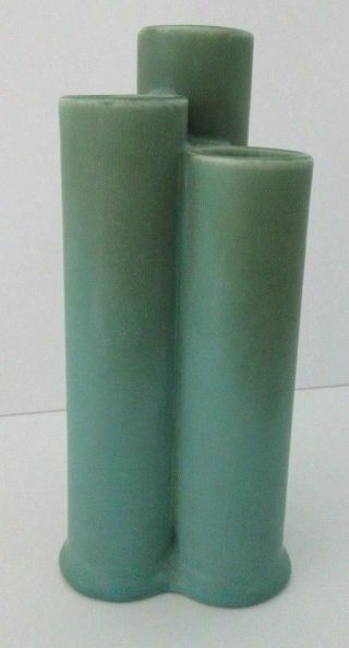 Rookwood Pottery 1930 Matte Green Triple Form Vase Marked 2843 & Dated