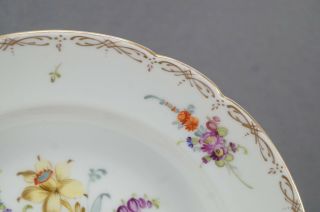Set of 5 Franziska Hirsch Dresden Hand Painted Floral & Gold Rimmed Soup Bowls 6