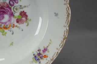 Set of 5 Franziska Hirsch Dresden Hand Painted Floral & Gold Rimmed Soup Bowls 7