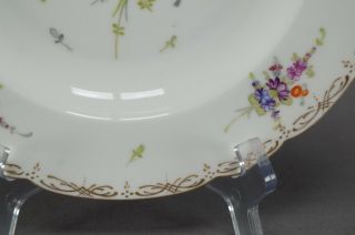 Set of 5 Franziska Hirsch Dresden Hand Painted Floral & Gold Rimmed Soup Bowls 8