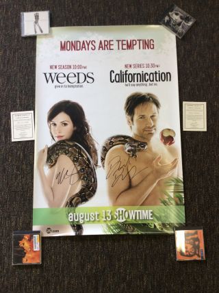 Weeds Californication 27x40 Poster Signed By David Duchovny Mary - Louise Parker