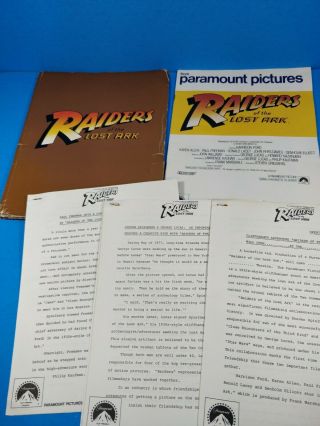 Raiders Of The Lost Ark - Movie Press Kit Folder - Paperwork - Press Information