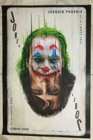 Rare Joker Ds Movie Poster Double Sided 27x40 Intl Advance Joaquin Phoenix