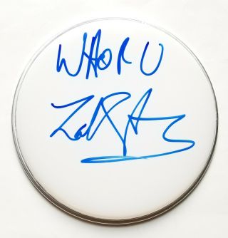 Zak Starkey Of The Who Real Signed 10 " Drumhead 2 W/ Insc.  Ringo Beatles