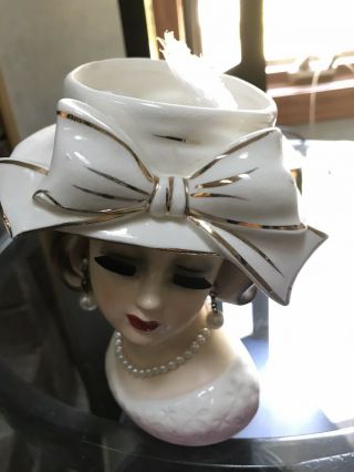 Enesco Rare Hat Lady Head Vase 2