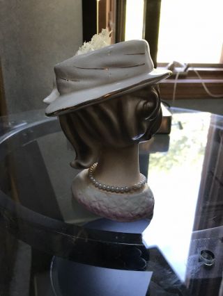 Enesco Rare Hat Lady Head Vase 3