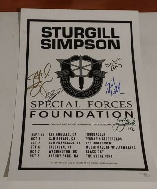 Sturgill Simpson Band Signed Special Forces 2019 Limited Edition Poster /300