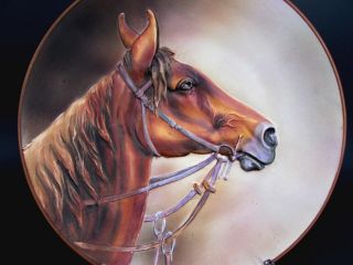 10.  5 " Blown Out Nippon Horse Plaque Plate Noritake Ex Cond High Relief No Res