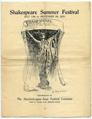 1925 Shakespeare Summer Festival Program The Two Gentlemen Of Verona Wicksteed
