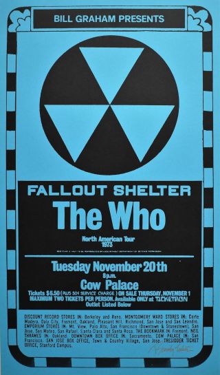 The Who Poster 1973 Cow Palace Signed Randy Tuten - Dark Blue