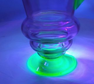 ANTIQUE PITCHER Depression Glass WATERMELON Pink & Green Tiffin Style Uranium 10