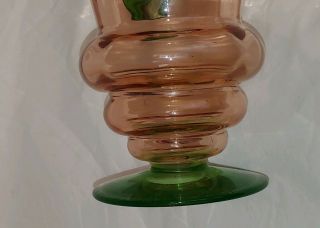 ANTIQUE PITCHER Depression Glass WATERMELON Pink & Green Tiffin Style Uranium 6