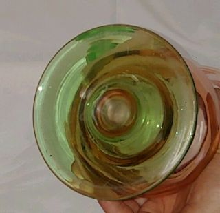 ANTIQUE PITCHER Depression Glass WATERMELON Pink & Green Tiffin Style Uranium 8