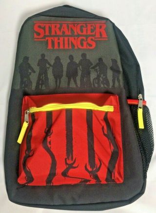 Stranger Things Outline Kids Demogorgon Claws Backpack School Bag Red Black