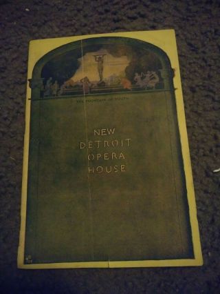 1923 Detroit Opera House Playbill Program Ned Wayburn Advertising