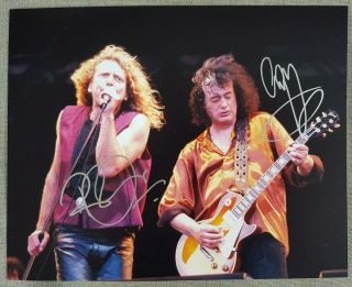 Led Zeppelin Robert Plant Jimmy Page Org Hand Signed Autographed Photo