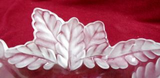 LALIQUE France Crystal COMPIEGNE pattern Forsted Leaves Bowl - 7 - 5/8 