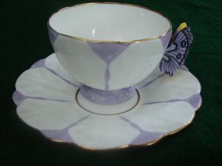 Aynsley Butterfly Handle Cup And Saucer