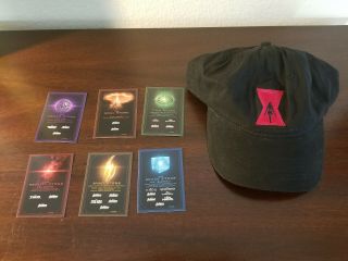 Sdcc 2019 Hall H Exclusive Marvel Black Widow Hat & Infinity Stone Card Set