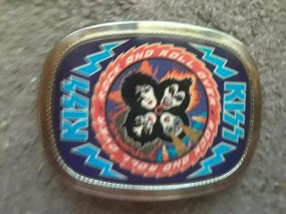 Vintage 1977 Kiss Rock And Roll Over Pacifica Belt Buckle Aucoin Rare Htf