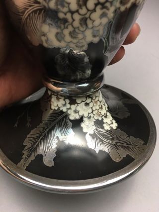 Outstanding Rosenthal German Porcelain Art Deco Silver Overlay Parrot Bird Vase 7