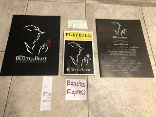 Beauty And The Beast Playbill Palace Theatre With Souvenir Books And Ticket Stub