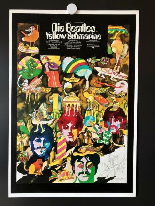 Die Beatles Yellow Submarine Movie Poster 1968,  German - 13 " X 19 " Nm/m